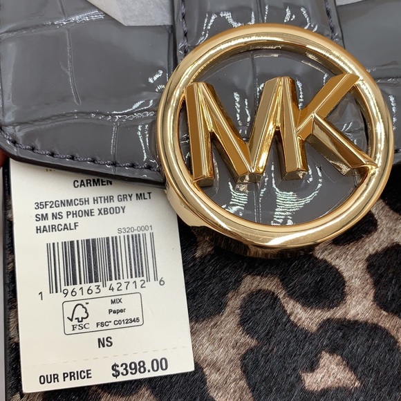 Brand New with Tag
Michael Kors Carmen Small NS Phone XBODY HairCalf Grey Multi - Picture 16 of 16